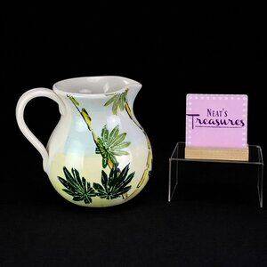 Vintage Antica Fornace Tropical Bamboo Palm Tree Beverage Water Ceramic Pitcher
